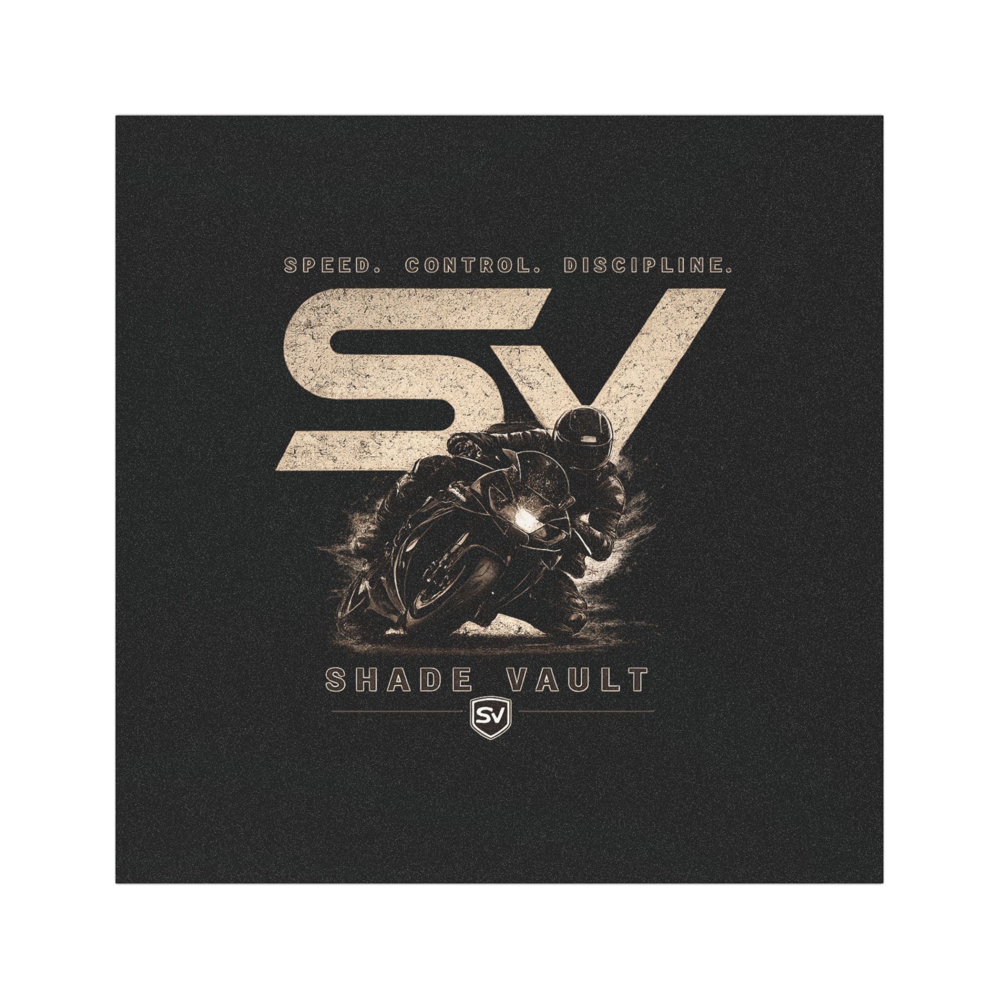 Motorcycle Shield Car Magnet — 'SV Shade Vault' Retro Rider Emblem
